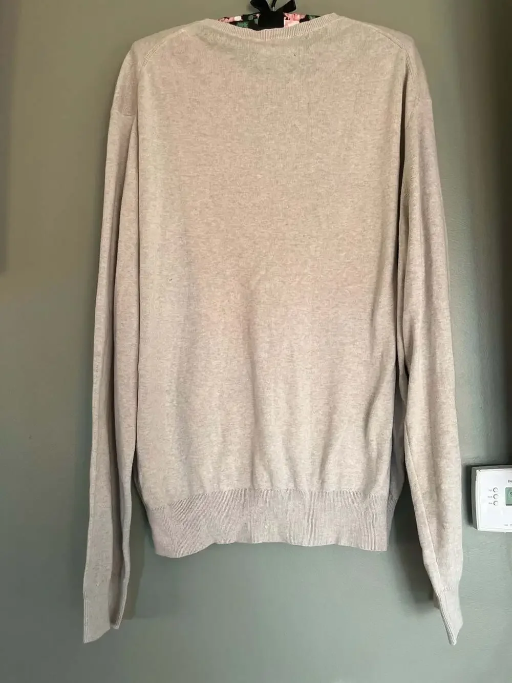 Polo Ralph Lauren XXL Pima Cotton V-Neck Sweater in Oatmeal Heather - Picture 4 of 4